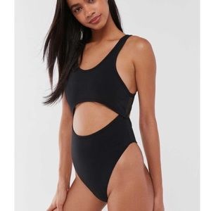 URBAN OUTFITTERS BLACK BODYSUIT WITH MESH BACK